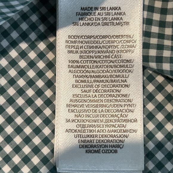 Ralph Lauren Button Down Shirt. Large. Green Gingham. Long Sleeve. Logo. Cotton - Picture 5 of 12